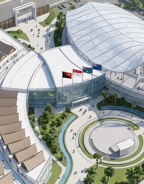 Aerial artist’s impression of the full proposed complex
