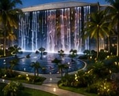 Artist’s impression of the Water Cascade and Reflection Pool